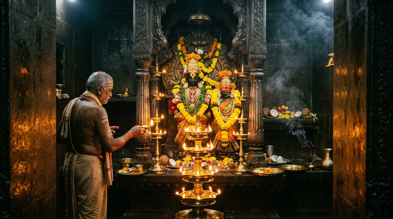 आजचे प्रातःकालीन मंगला दर्शन — श्री राधा-माधव व महादेव