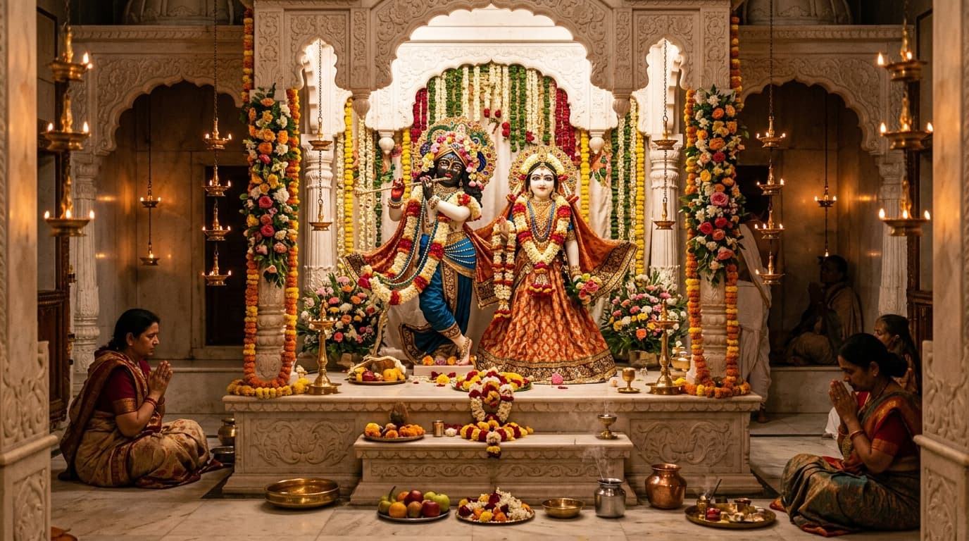 श्री राधा-माधव गर्भगृह दिव्य दर्शन
